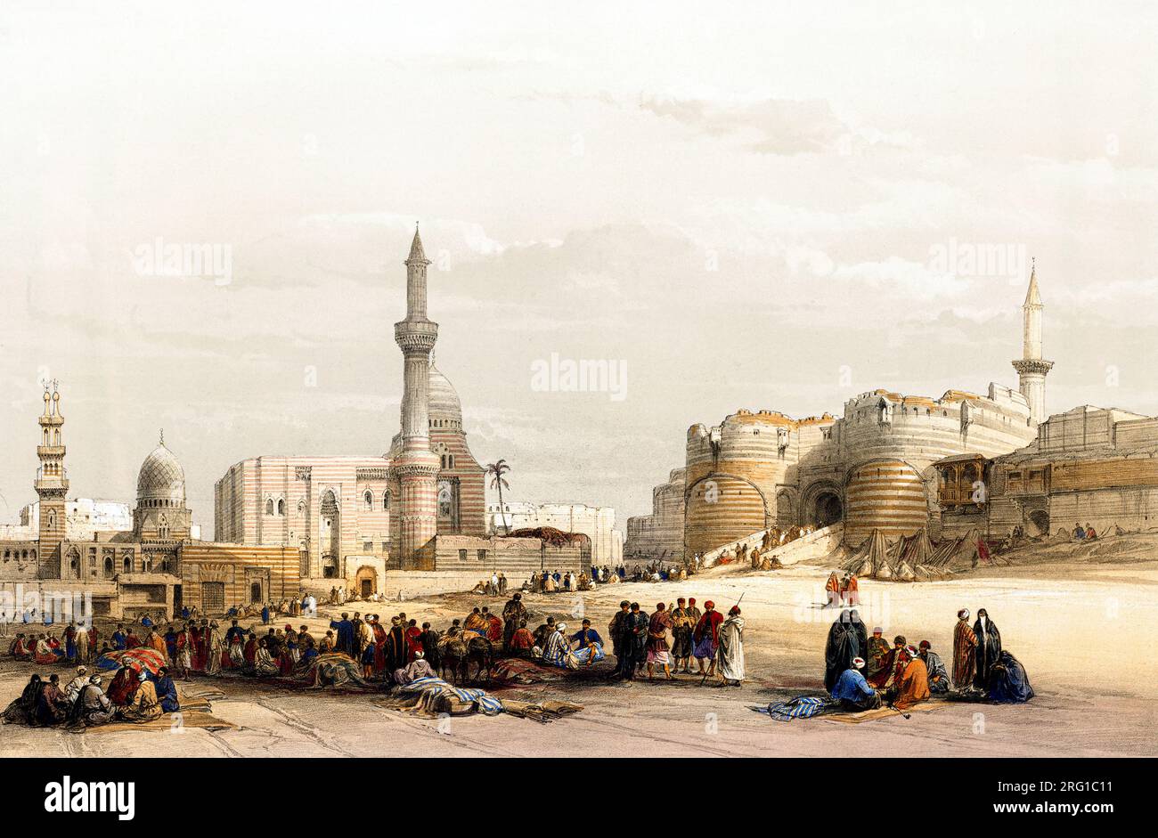 The entrance to the Citadel of Cairo illustration by David Roberts