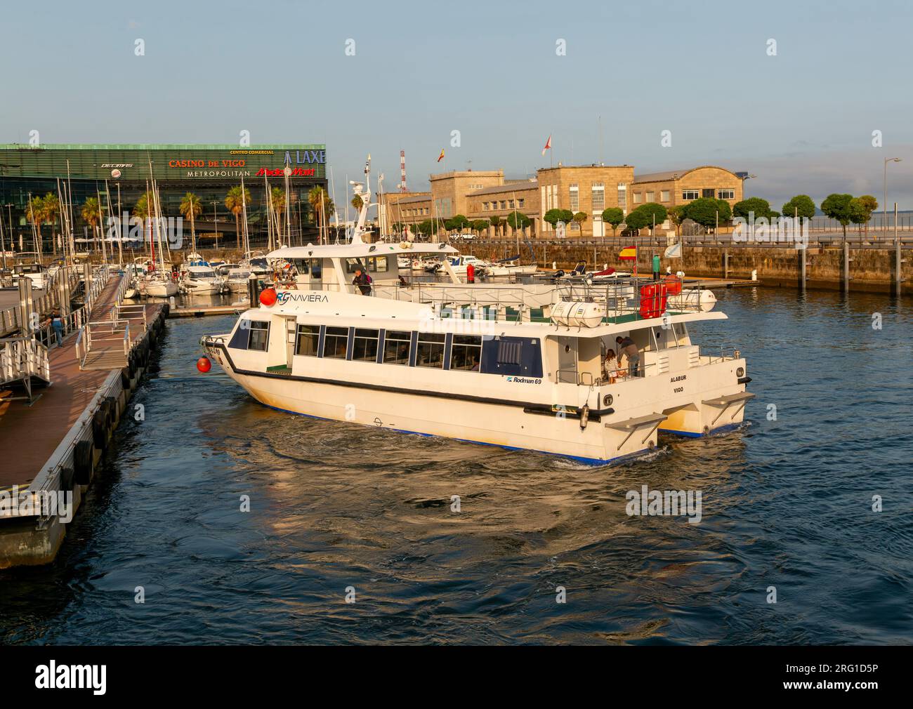 Public transport RG Naviera ferry boat 'Alabur' at quayside, Peirao ...