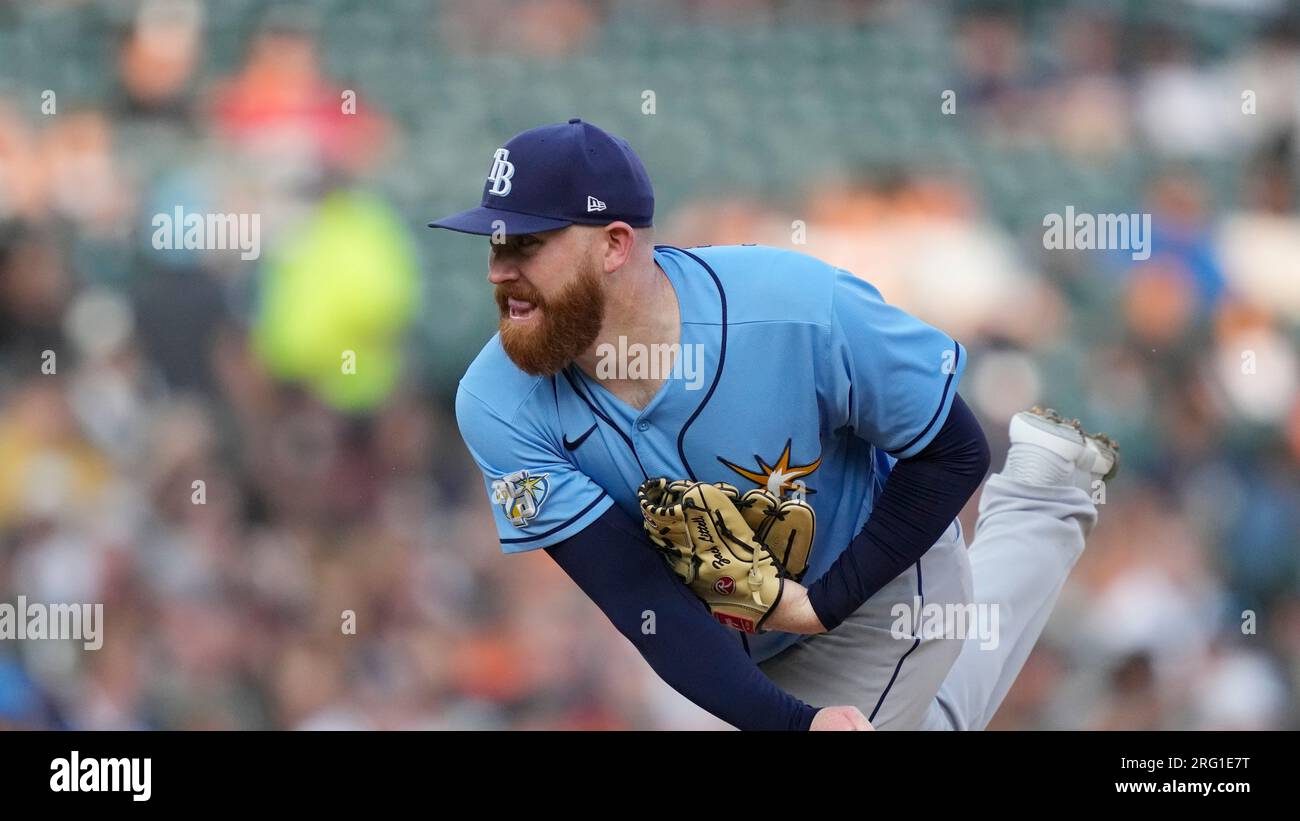 Tampa Bay Rays' Zack Littell plays during a baseball game, Friday, Aug ...