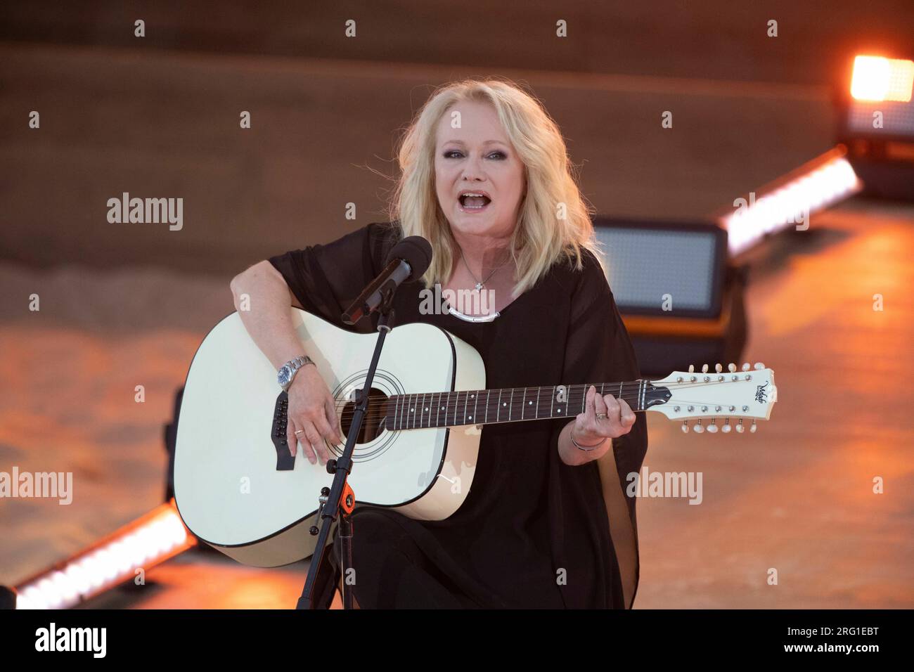 NICOLE, singer, musician, pop singer, singing, singing, concert, the big hit beach party 2023, recorded on July 15th, 2023 in the Amphitheater Gelsenkirchen, broadcast on August 12th, 2023 at 8:15 p.m. on the first German television, Stock Photo