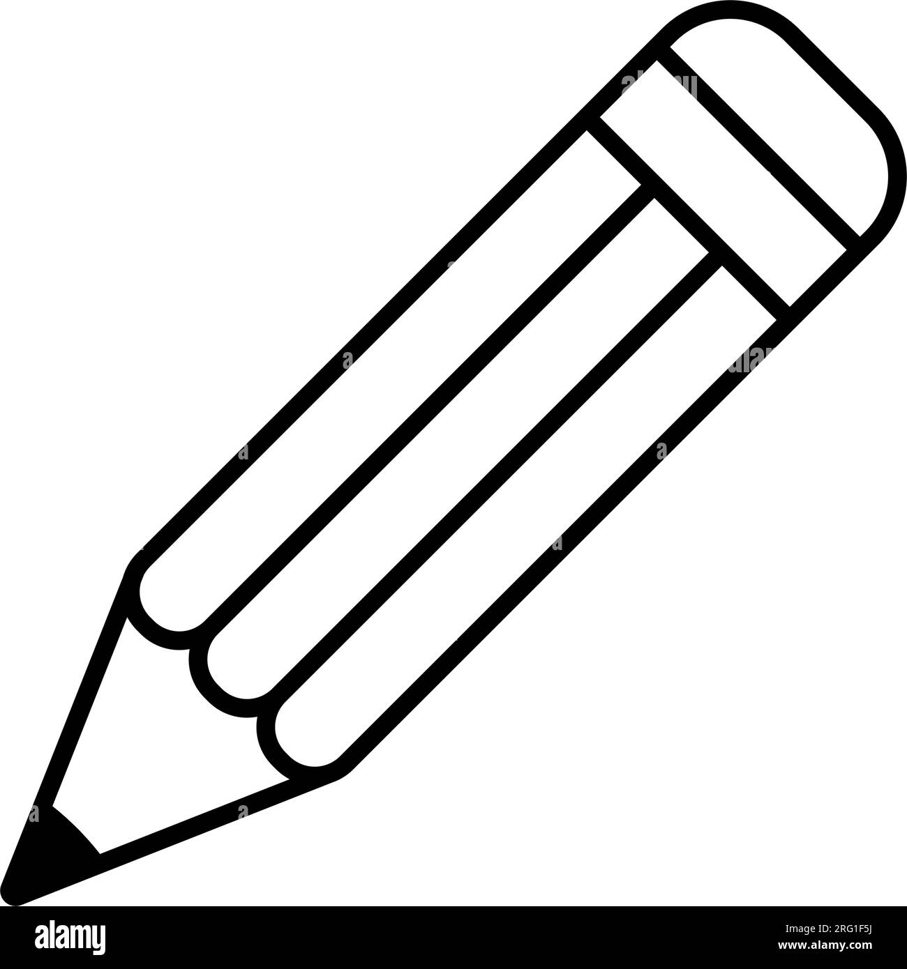 Pencil with eraser icon symbol. Outline vector illustration Stock ...