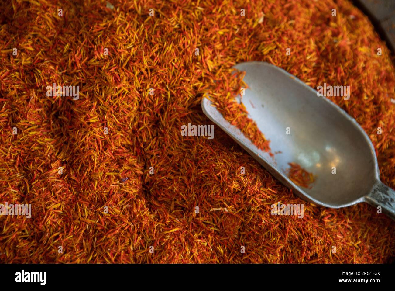 Saffron for sale at a souk in Old Dubai, United Arab Emirates Stock