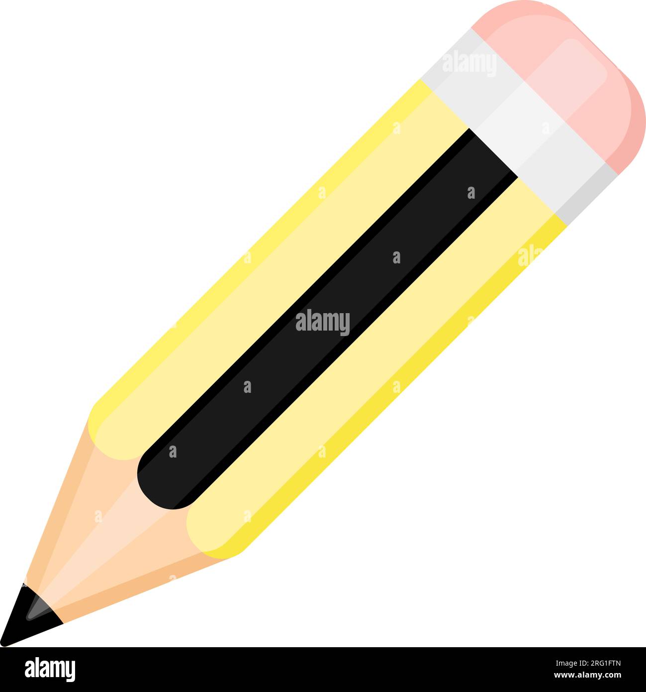 School Pencil with eraser icon symbol. Flat vector illustration Stock Vector