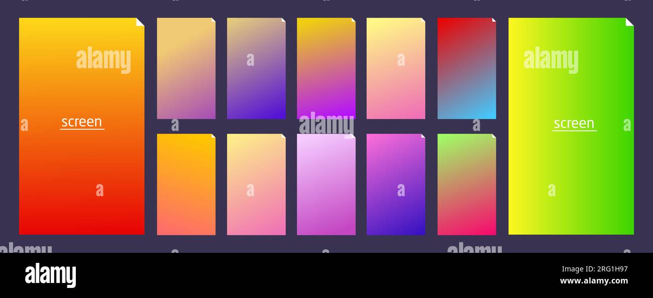 Soft pastel gradient smooth and vibrant color background set for ...