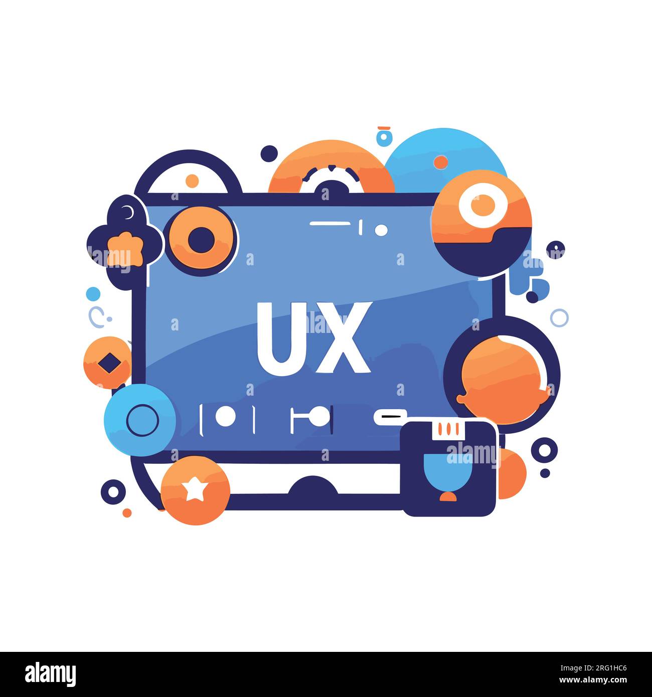 Flat vector illustration of UX design structure Stock Vector