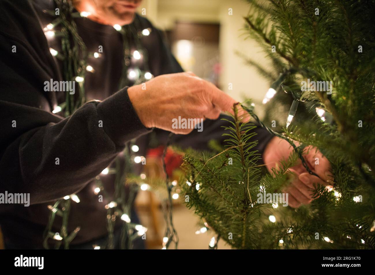 Family around christmas tree hires stock photography and images Alamy