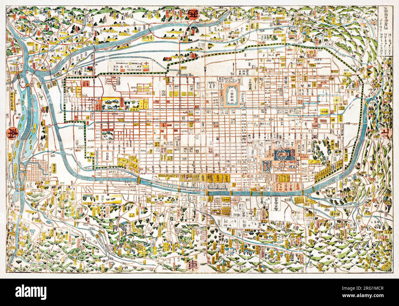 Map of Kyoto by Takebara Kahei. Original from The Beinecke Rare Book