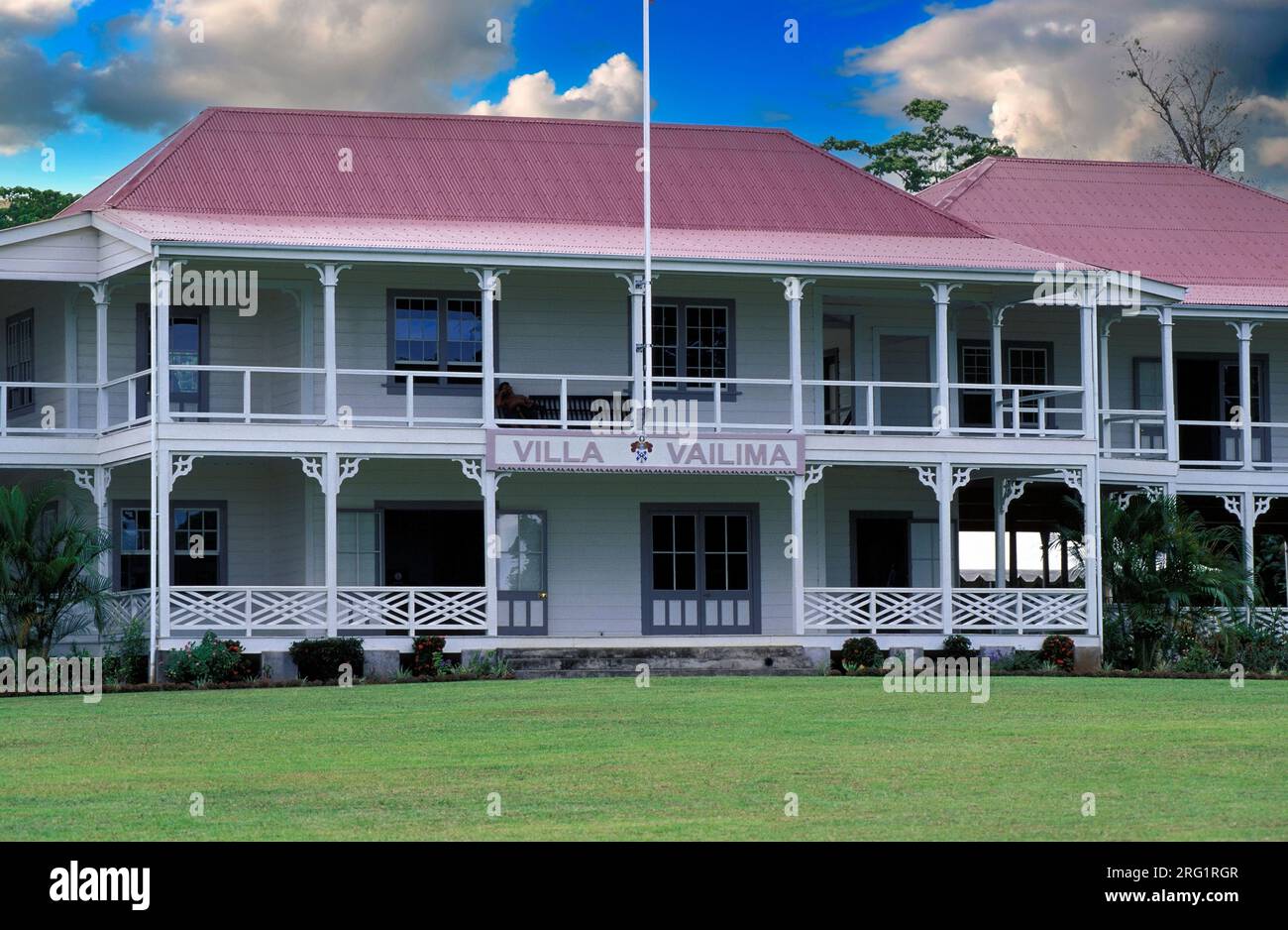 Polynesia West Samoa - Upolu - Apia Vallima - Robert Louis Stevenson Museum - esternal  House Stock Photo