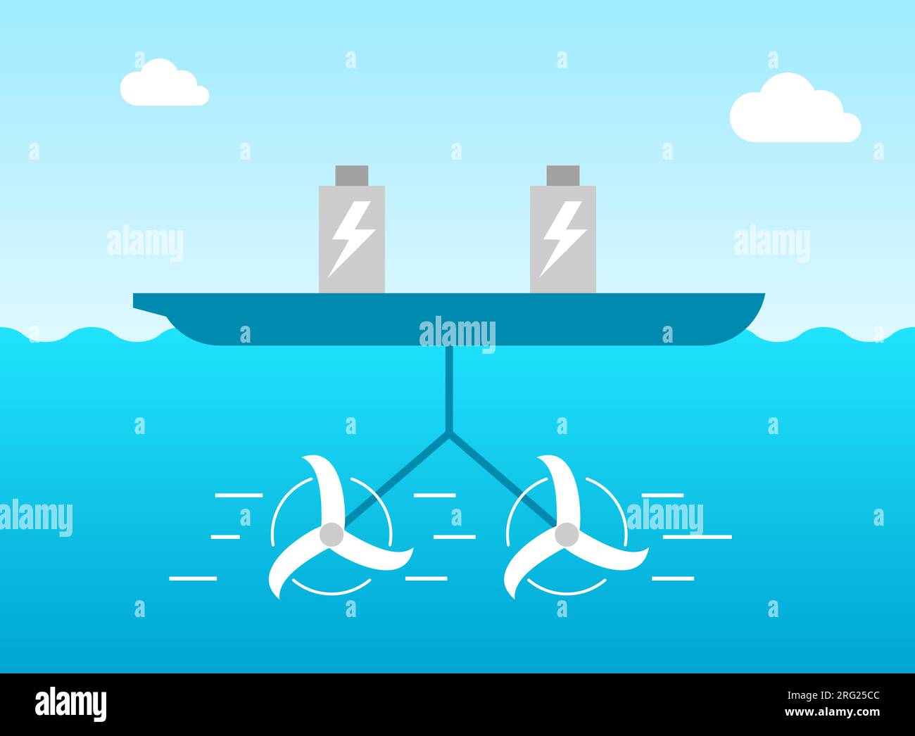 Tidal energy concept. Renewable power sources. Zero emission. Carbon neutral. Alternative energy. Natural rise and fall of ocean tides and currents. Stock Vector