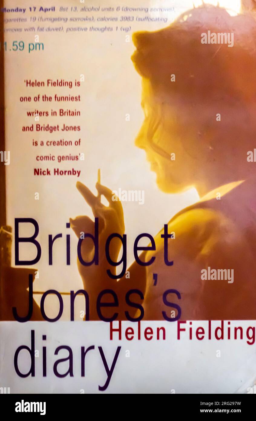 Bridget Jones's Diary, a 1996 novel by Helen Fielding. First edition book cover Stock Photo