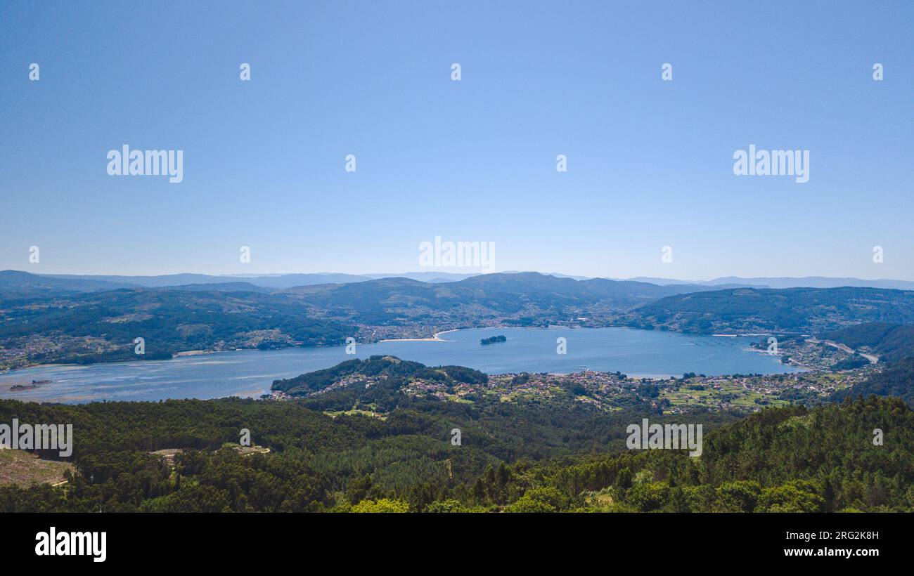 Ensenada de San Simón en la ría de Vigo vista desde Castiñeira Stock Photo