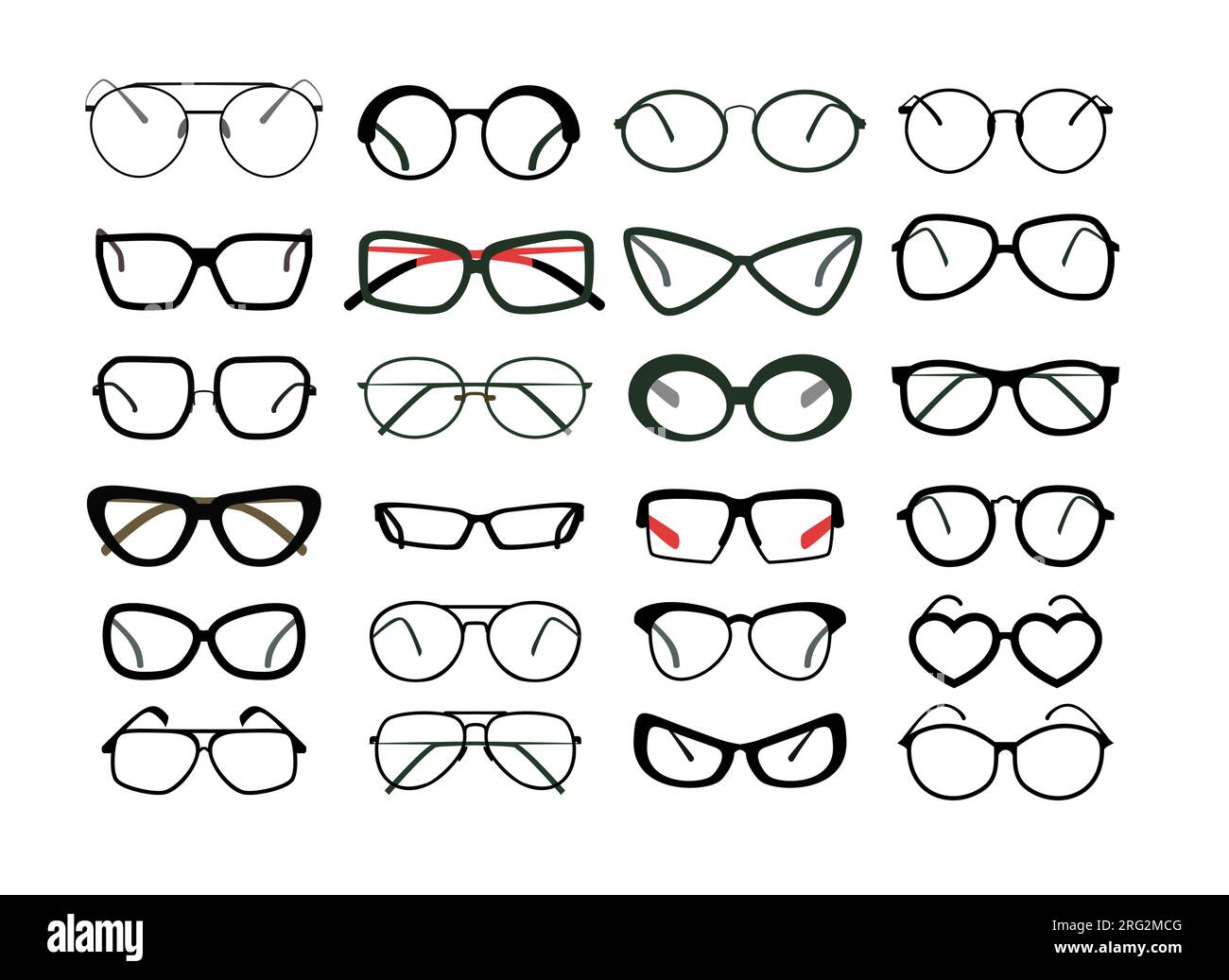 Stylish eyeglasses silhouettes set Stock Vector Image & Art Alamy