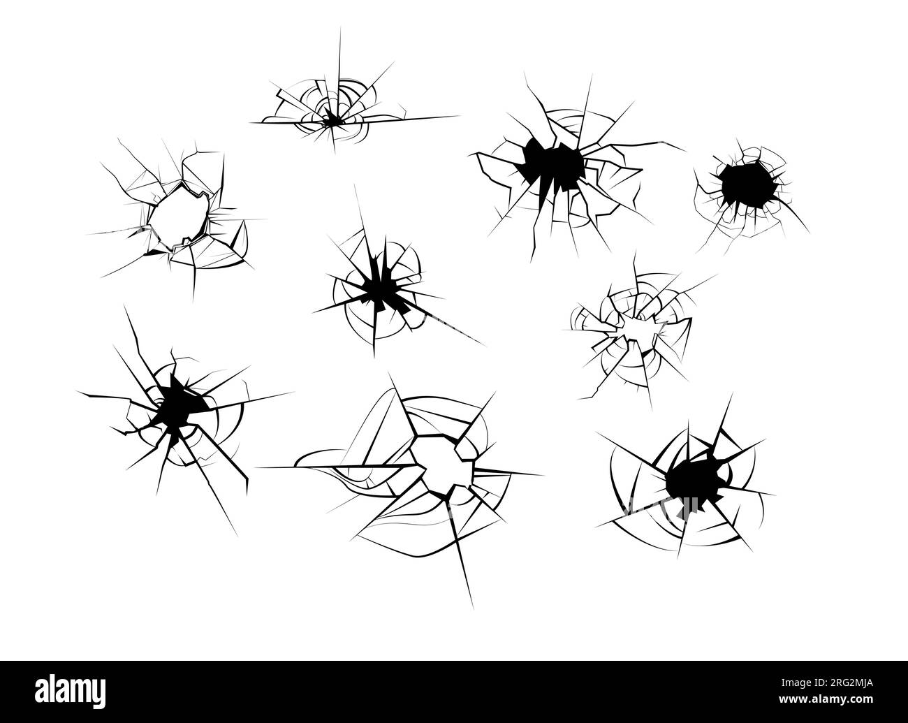 Set of broken shattered glass window pieces Vector Image