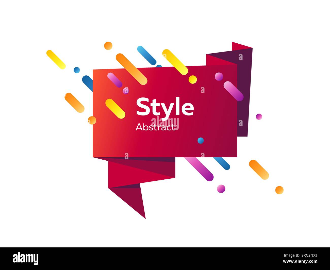 Dark red geometric abstract element with sample text Stock Vector