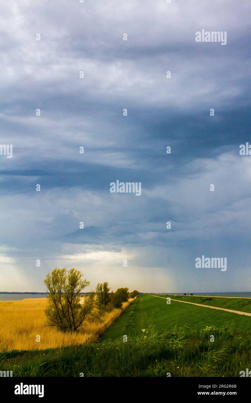 Markermeer, Oostvaardersdijk, Thunder, Clouds Stock Photo