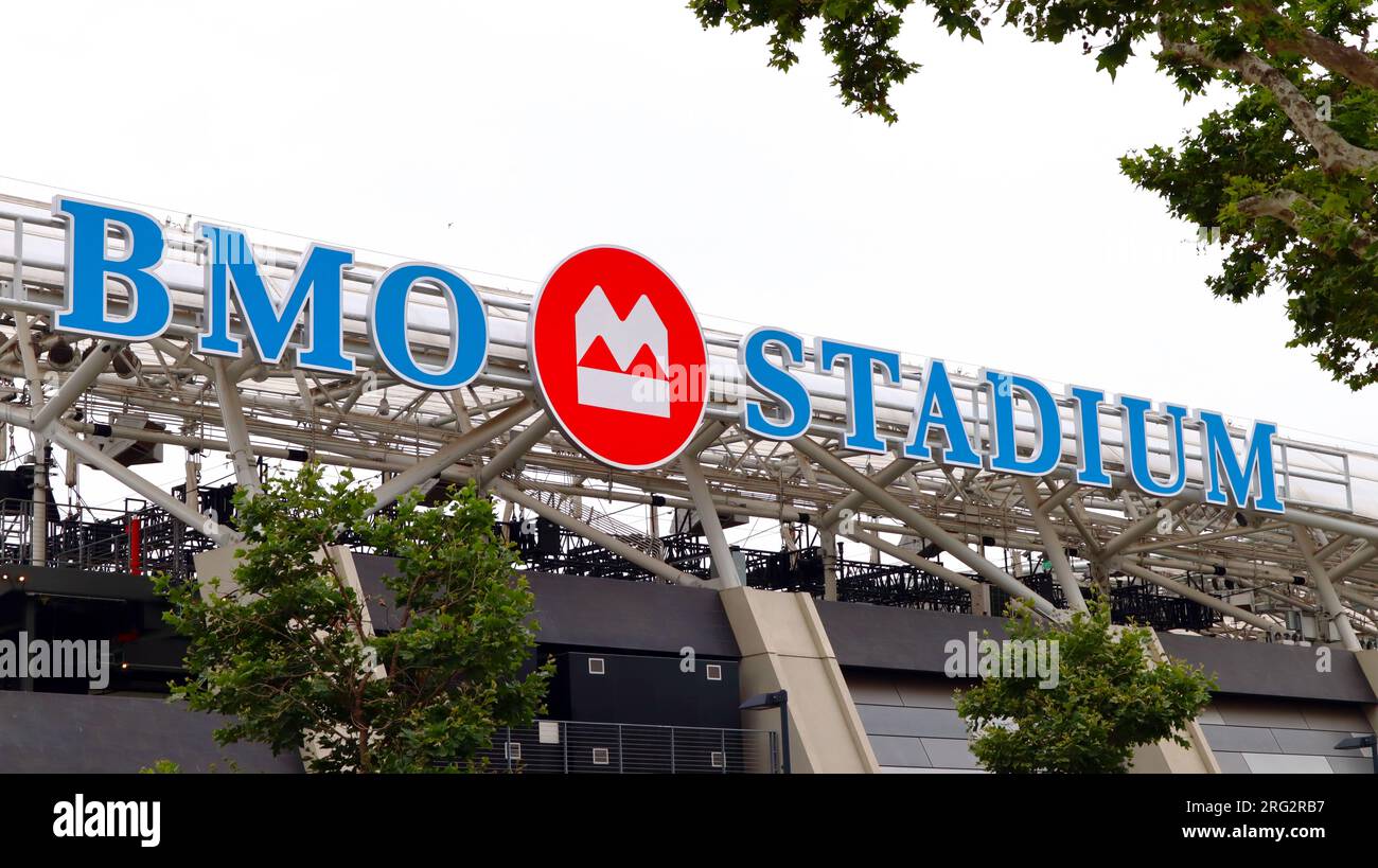 Los Angeles, California: BMO Stadium, home to Major League Soccer’s Los Angeles Football Club located in the Exposition Park Stock Photo