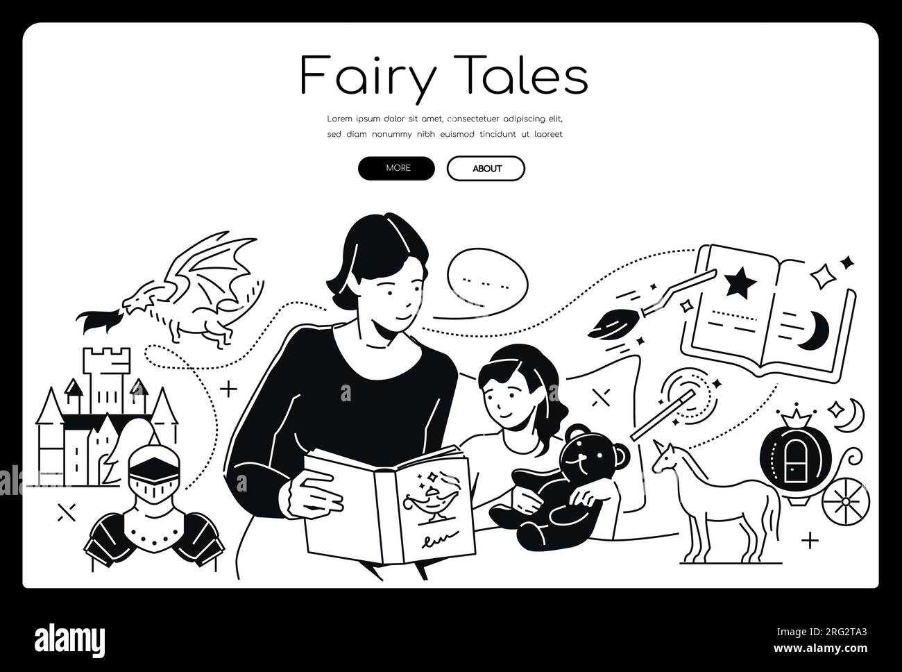 Fairy tales - modern line design style banner Stock Vector Image & Art