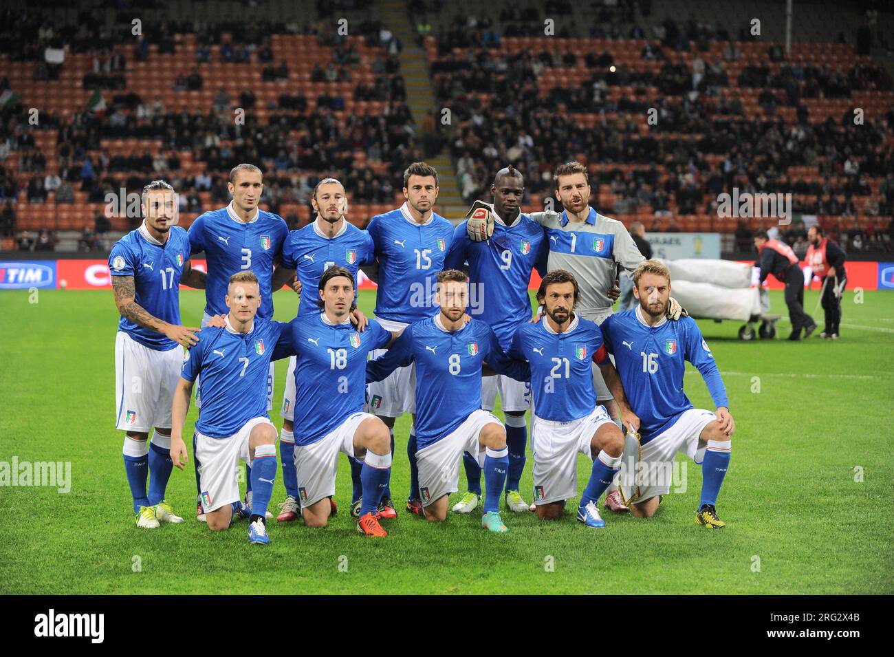Modena Italy 2012-10-15 : Italian national football team ,De Sanctis ;  Abate , Barzagli, Chiellini , Balzaretti , De, image size:1300x955