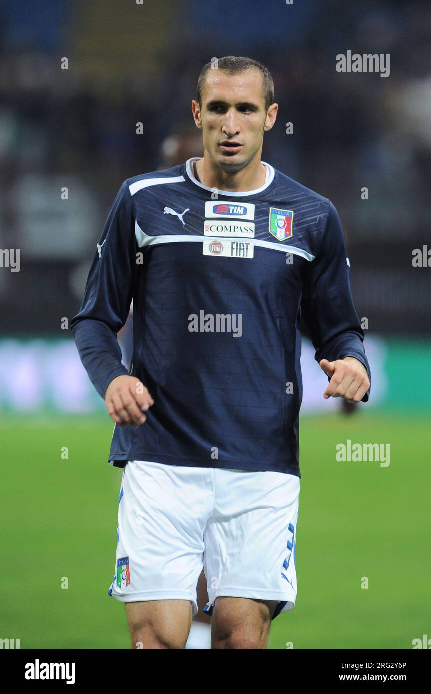 Modena Italy 2012-10-15 : Giorgio Chiellini player of the Italian national football team during the match for the 2014 world cup qualifiers, Italy - Denmark 3-1 Stock Photo