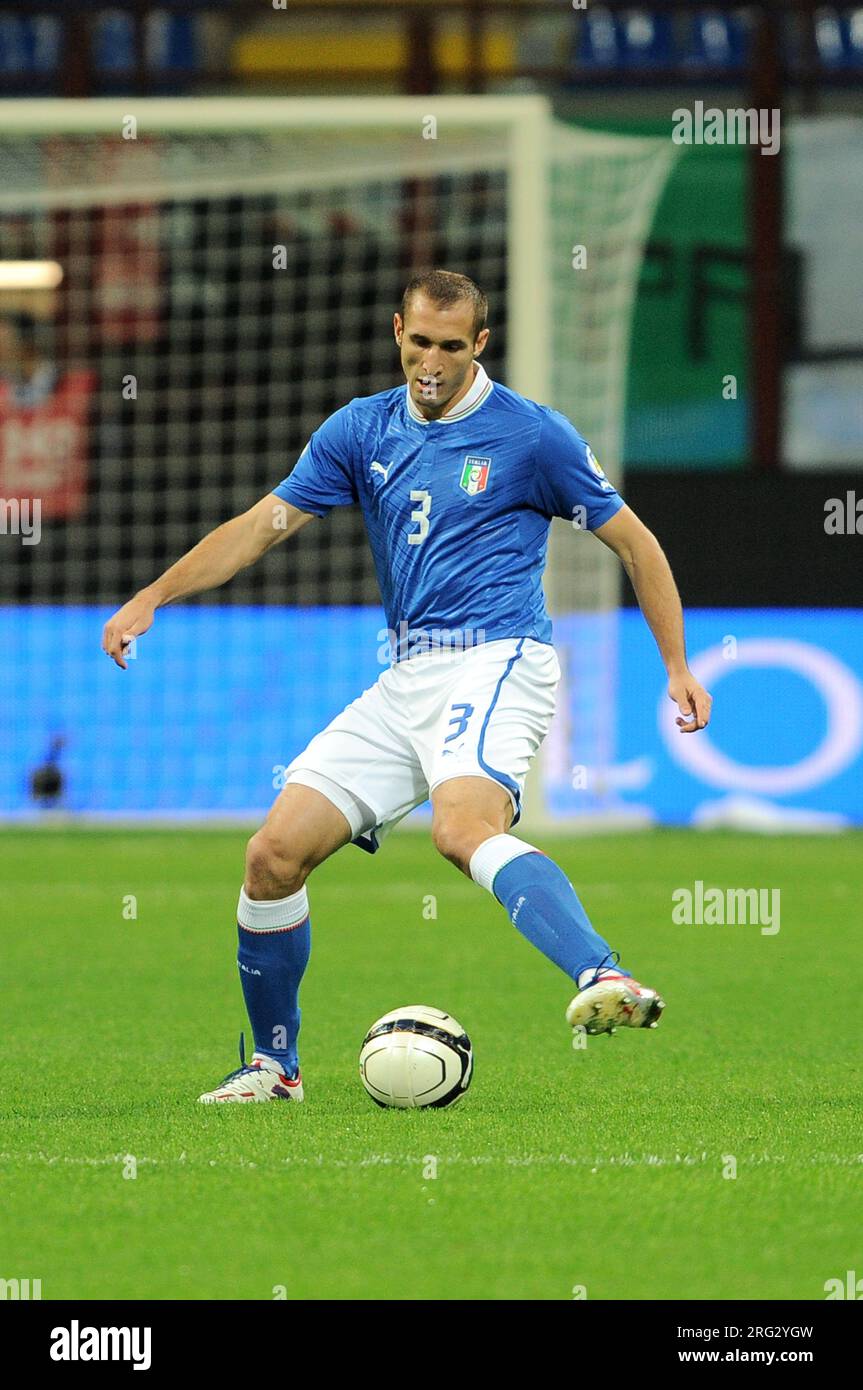 Modena Italy 2012-10-15 : Giorgio Chiellini player of the Italian national football team during the match for the 2014 world cup qualifiers, Italy - Denmark 3-1 Stock Photo
