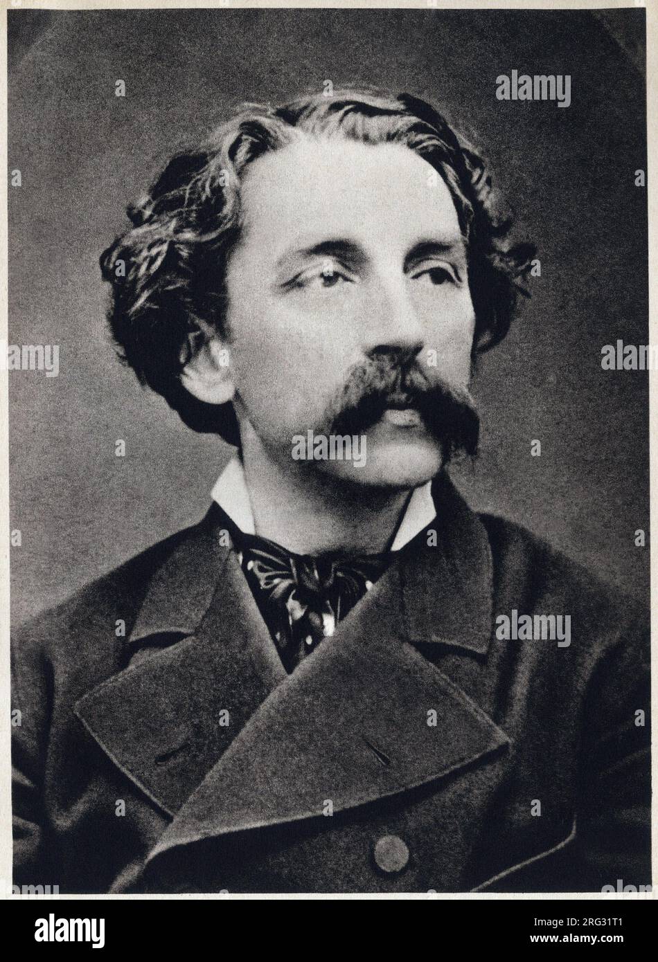 Portrait de Etienne Mallarme dit Stephane Mallarme (1842-1898) vers 1873, poete francais. Photographie, 1862, Paris. Stock Photo