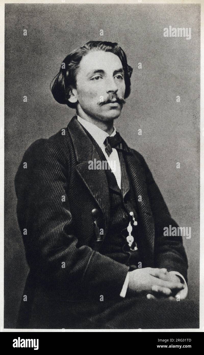 Portrait de Etienne Mallarme dit Stephane Mallarme (1842-1898) en 1862, poete francais. Photographie, 1862, Paris. Stock Photo