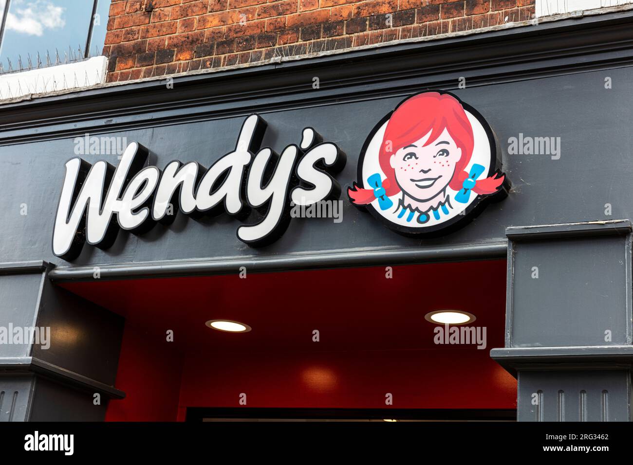 Wendy's in Lincoln City, Lincolnshire, UK, England, fast food, Wendys burgers, Wendy's fast food, American burger chain, Wendy's Lincoln, Wendy's, Stock Photo