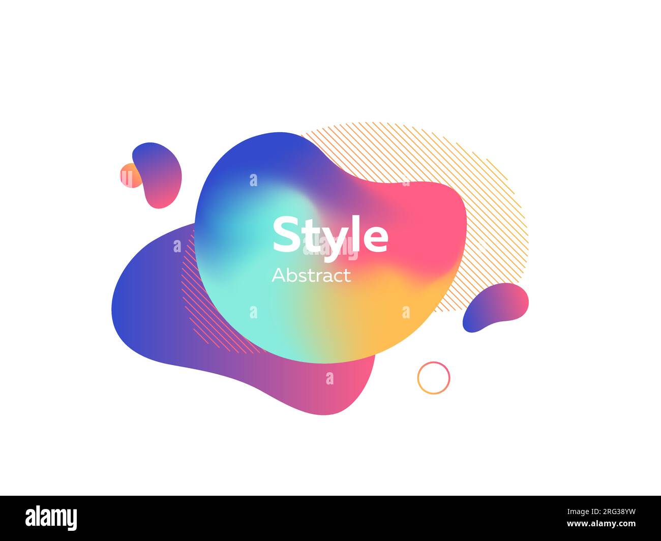 Orange, blue and pink abstract liquid bubbles Stock Vector