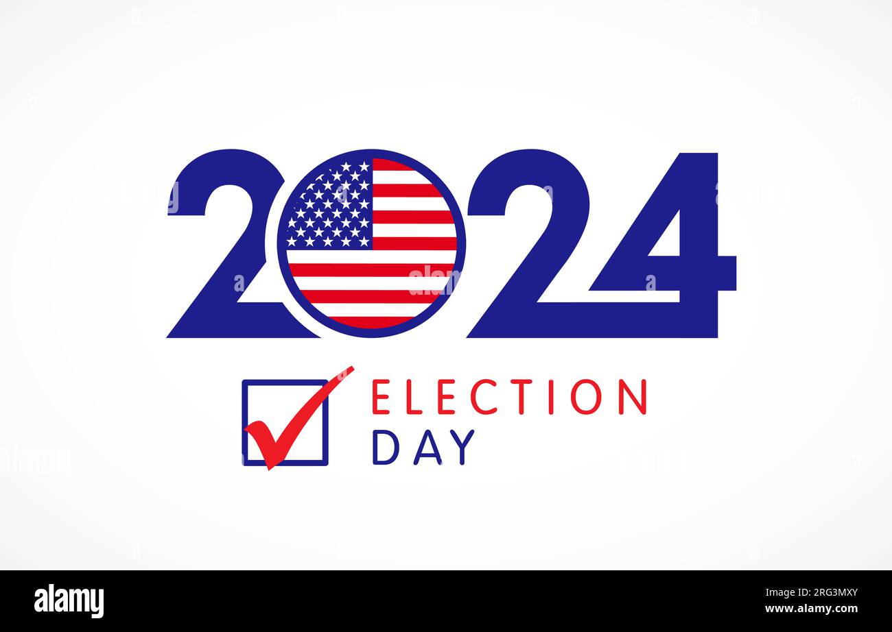 2024 Election day USA. American presidential vote, creative design for