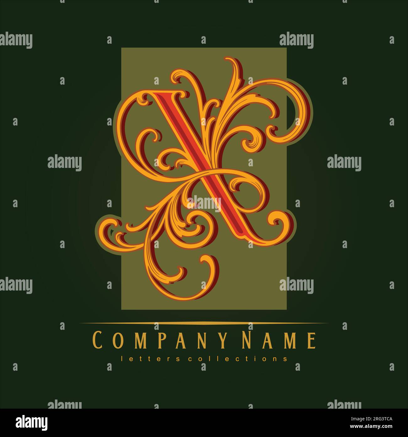 Vintage charm gold X letter monogram logo vector illustrations for your