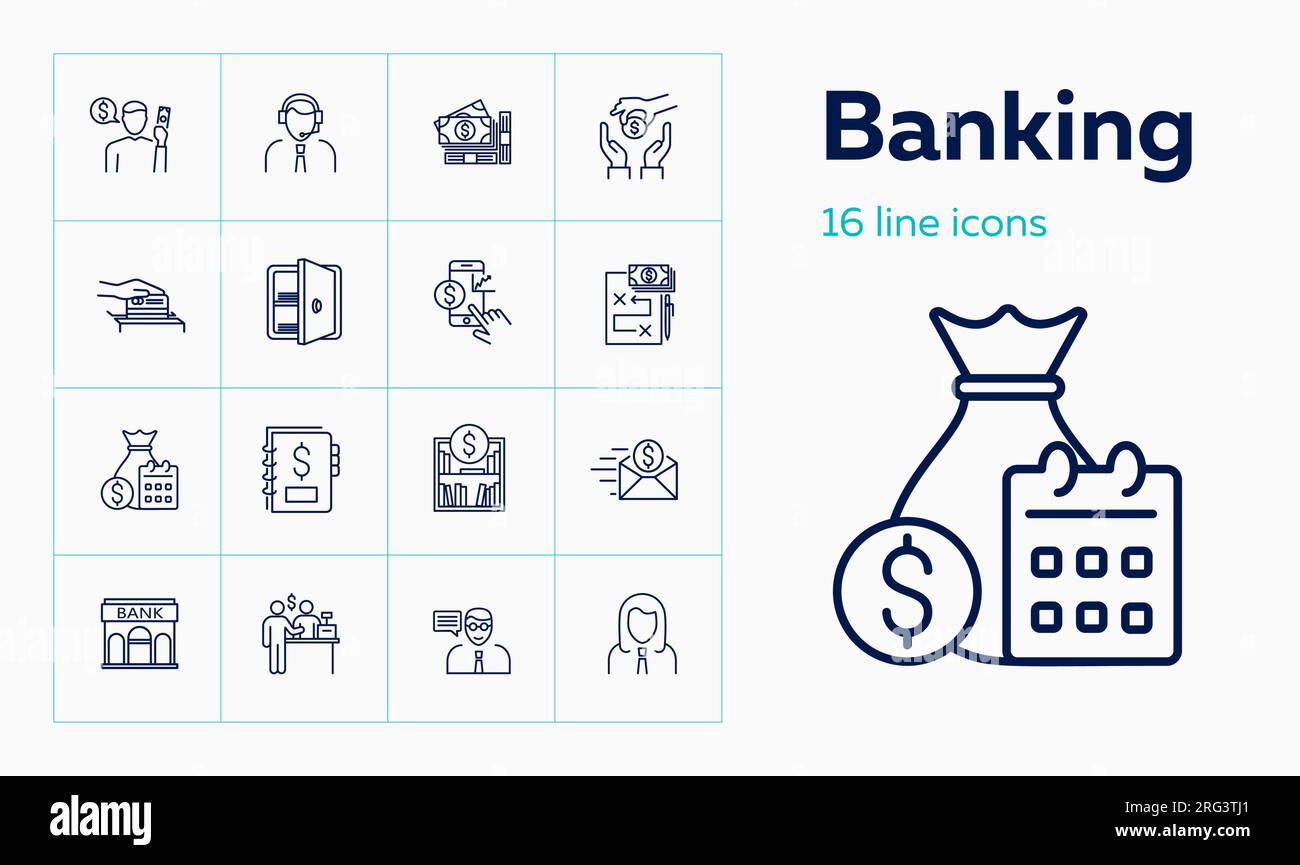 Planning financial budget concept set online banking hi-res stock ...