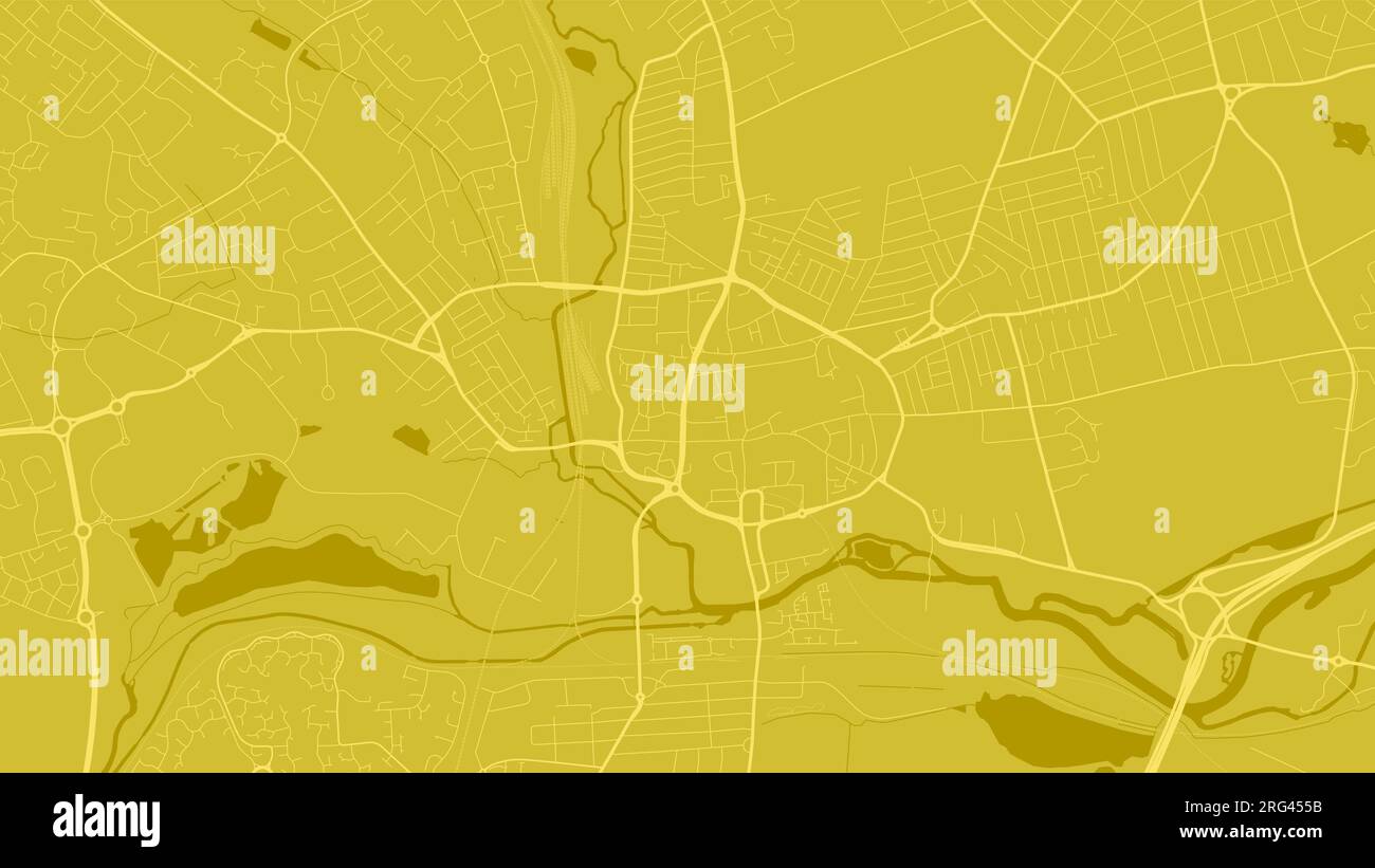 Yellow detailed Northampton map Stock Vector