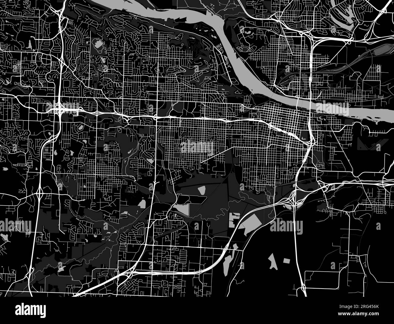 Little Rock city map, capital of the USA state of Arkansas. Municipal