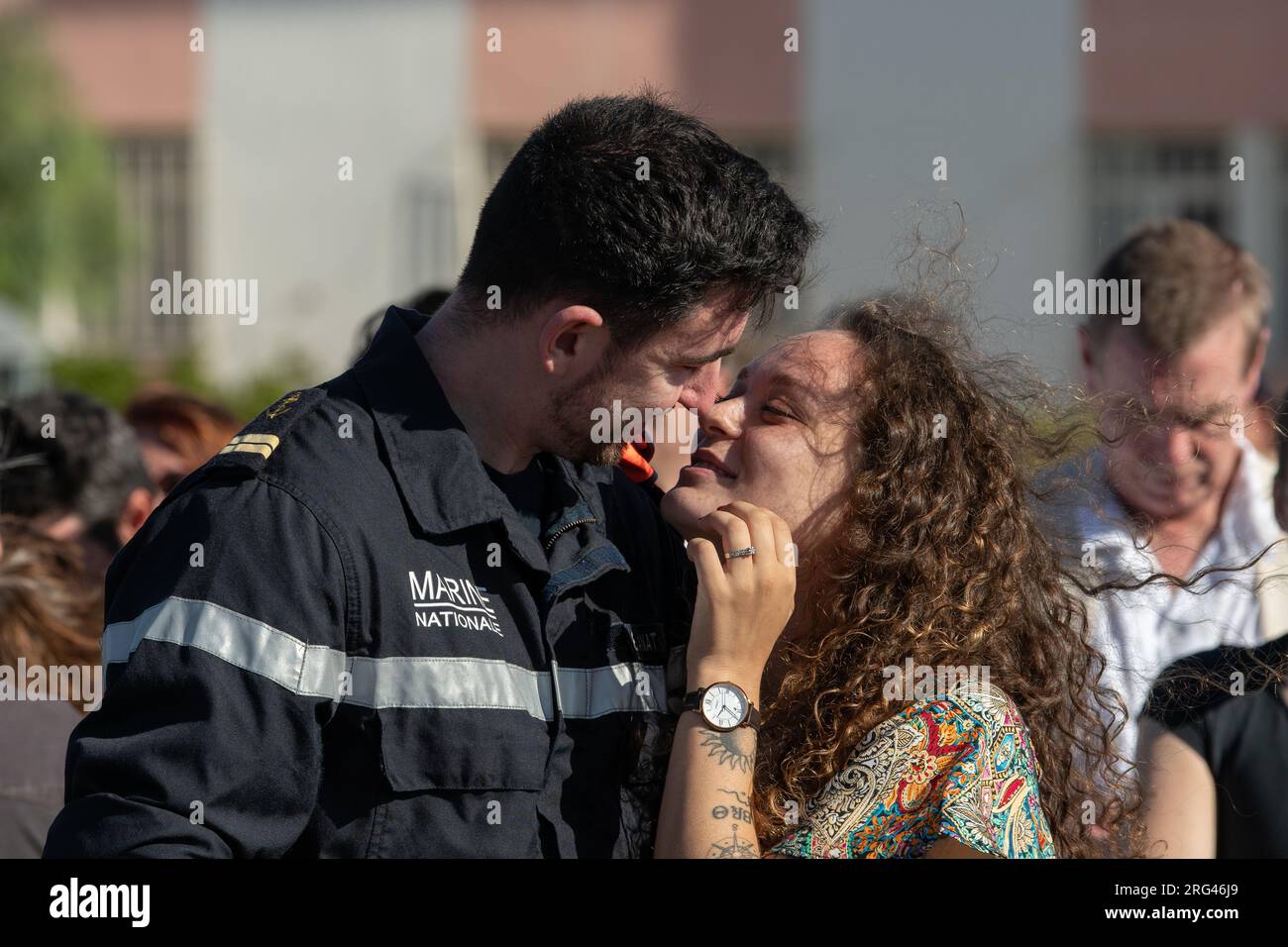 August 2, 2023, Toulon, France: A sailor from the multi-mission frigate ...