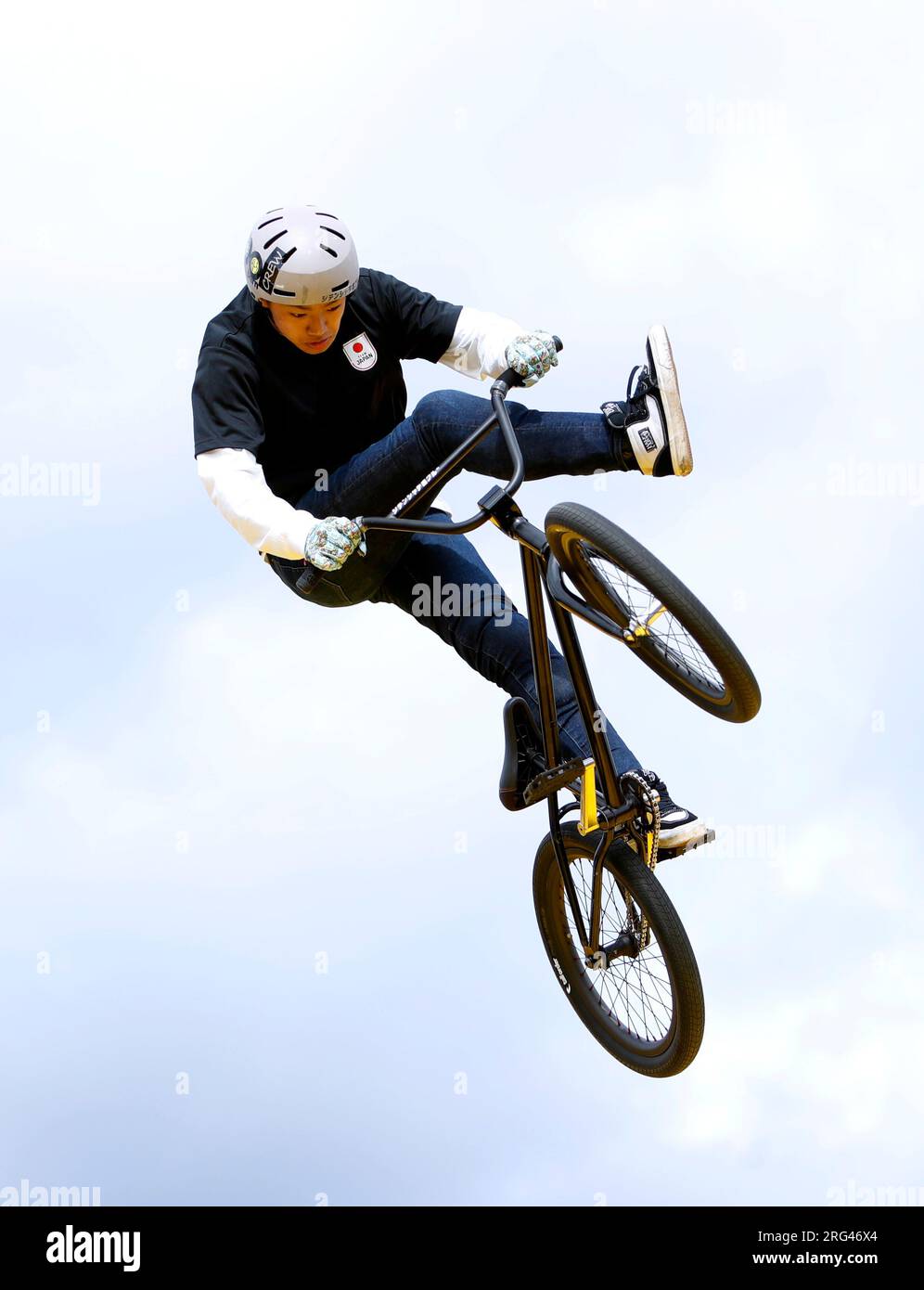 Japan's Kaede Ozawa competes in heat 1 of the Men's Elite BMX Freestyle