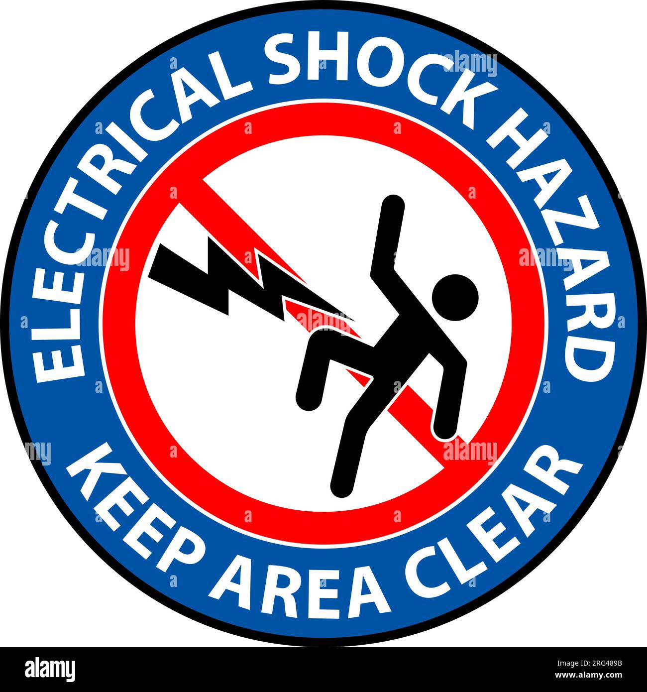 Floor Sign Electrical Shock Hazard Keep Area Clear Stock Vector Image
