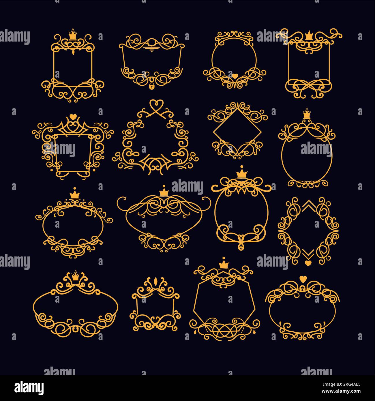 Gold vintage frame set Stock Vector Image & Art - Alamy