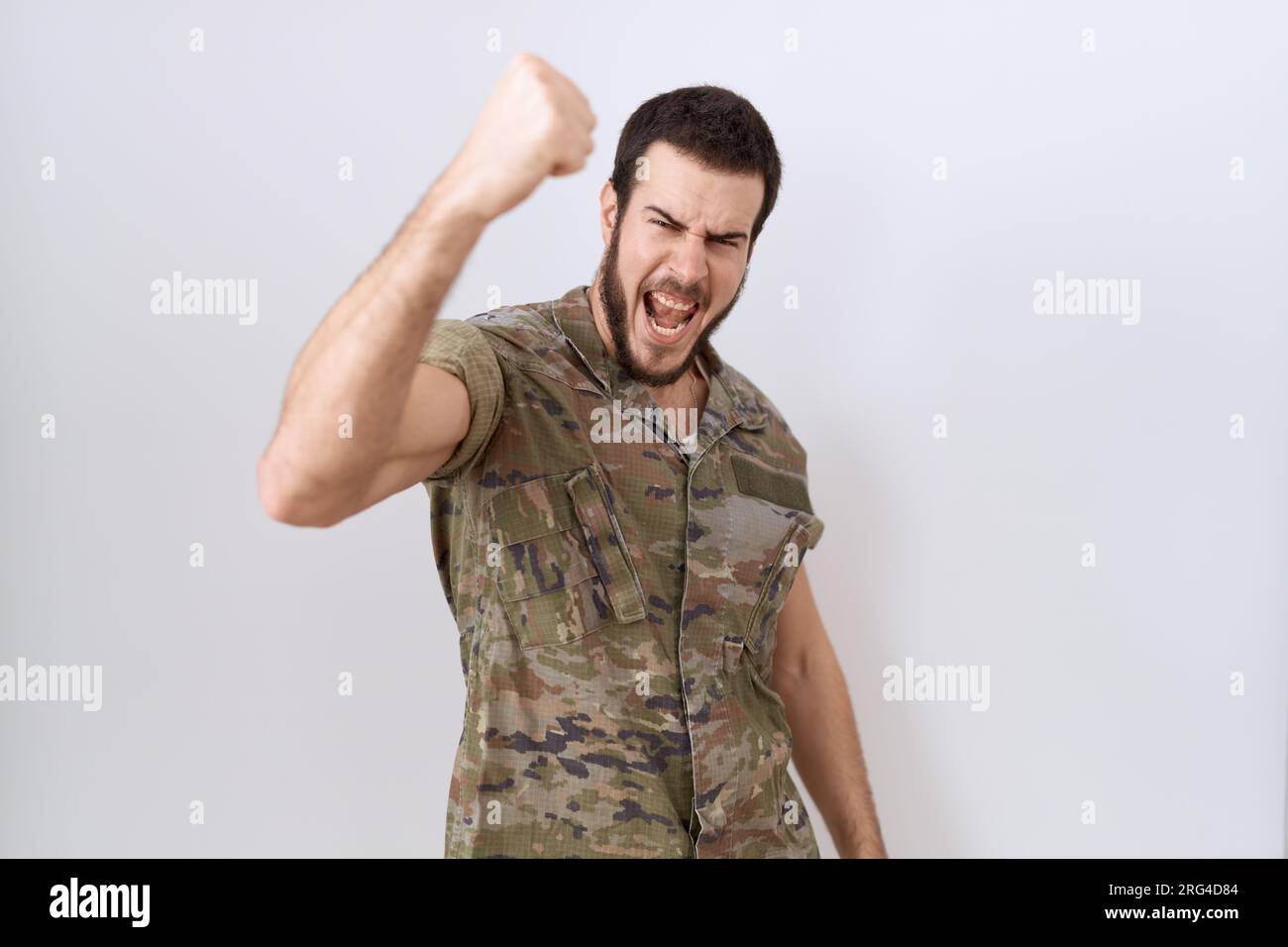 Angry hispanic male soldier wearing hi-res stock photography and images ...