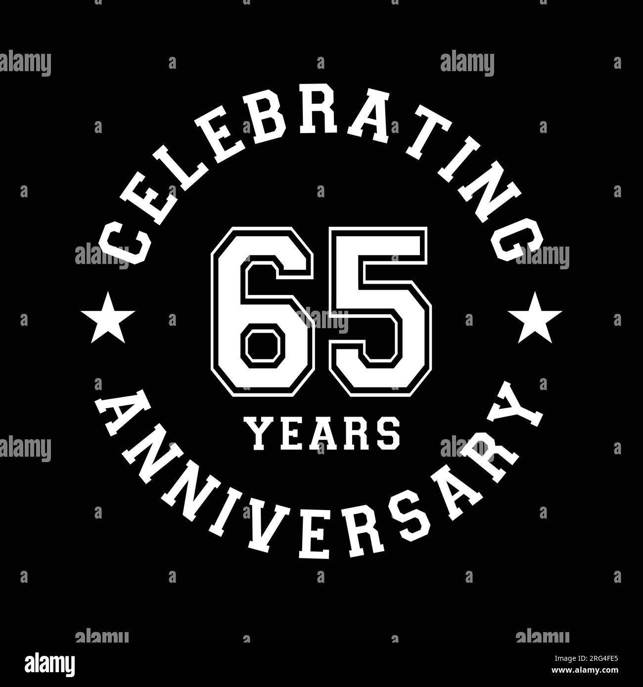 65 years anniversary celebration design template. 65th vector and illustration. Stock Vector