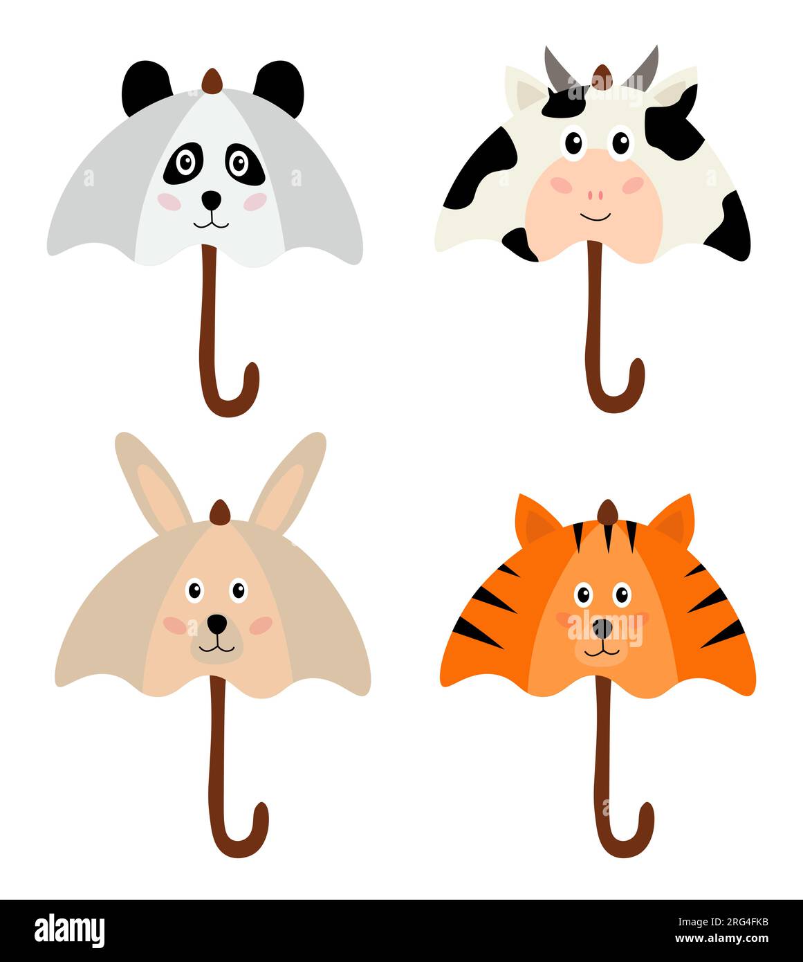 Collection of animalistic umbrellas. Pictures for children. Accessories ...