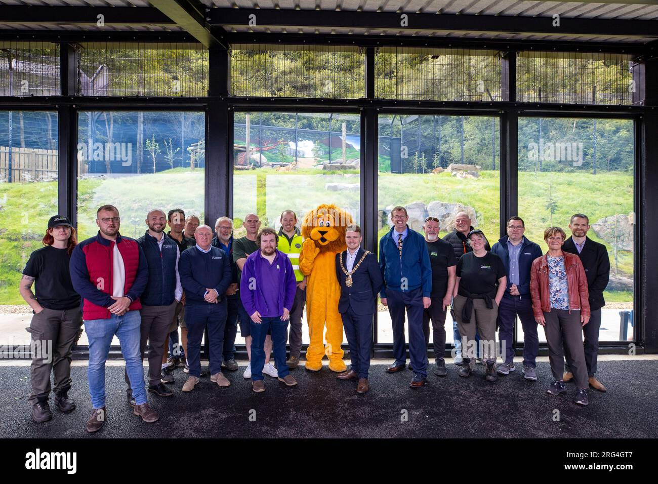 Belfast Lord Mayor Ryan Murphy with Belfast Zoo staff at the official
