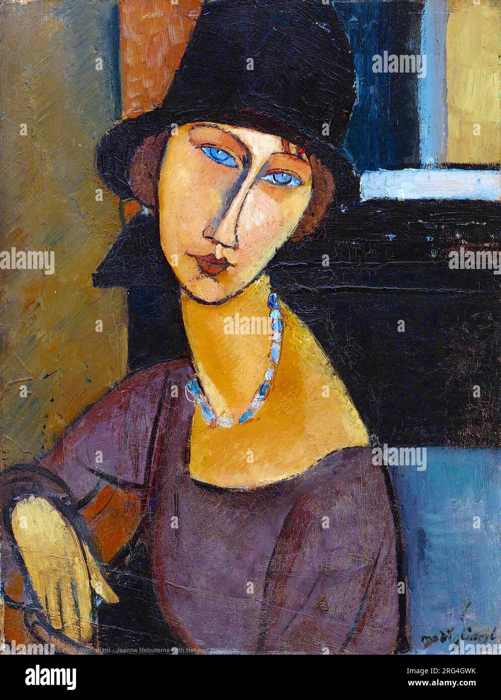 Amedeo Modigliani - Jeanne Hébuterne with Hat and Necklace - 1917 Stock Photo