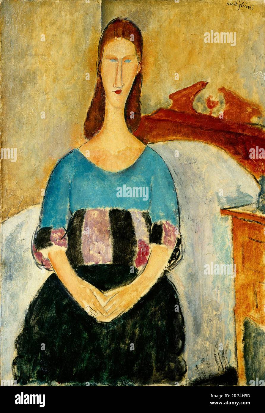 Amedeo Modigliani - Portrait of Jeanne Hebuterne - Seated - 1918 Stock ...