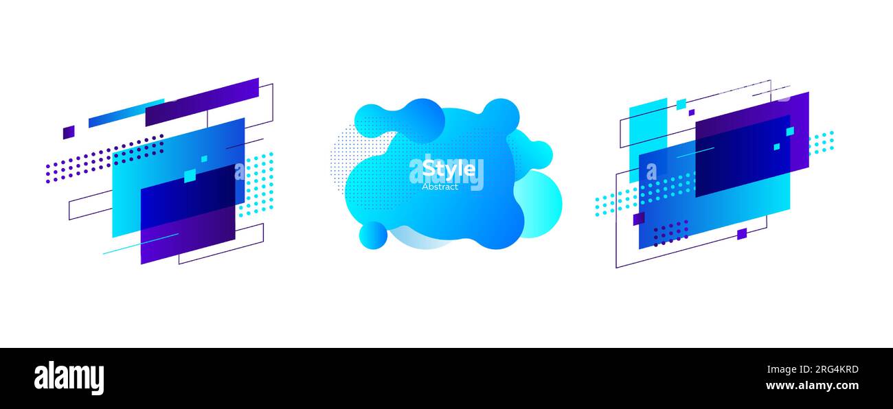 Blue dynamical forms for badges Stock Vector