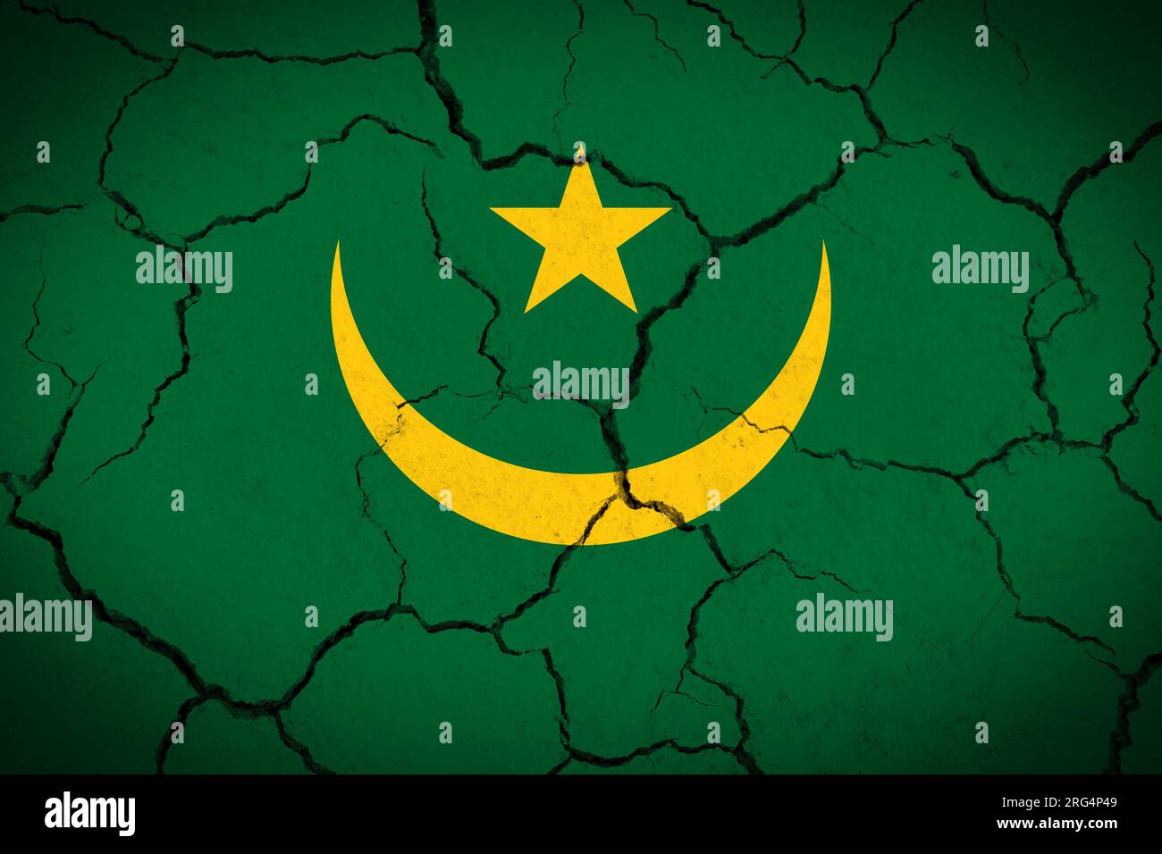 Mauritania - cracked country flag Stock Photo - Alamy