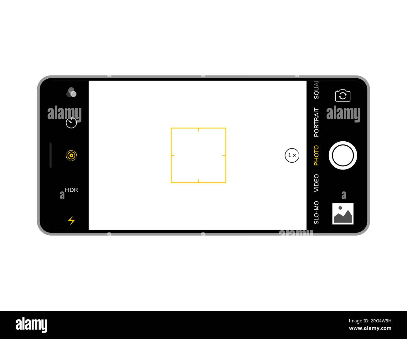Camera screen phone mobile interface app. Smartphone photo viewfinder