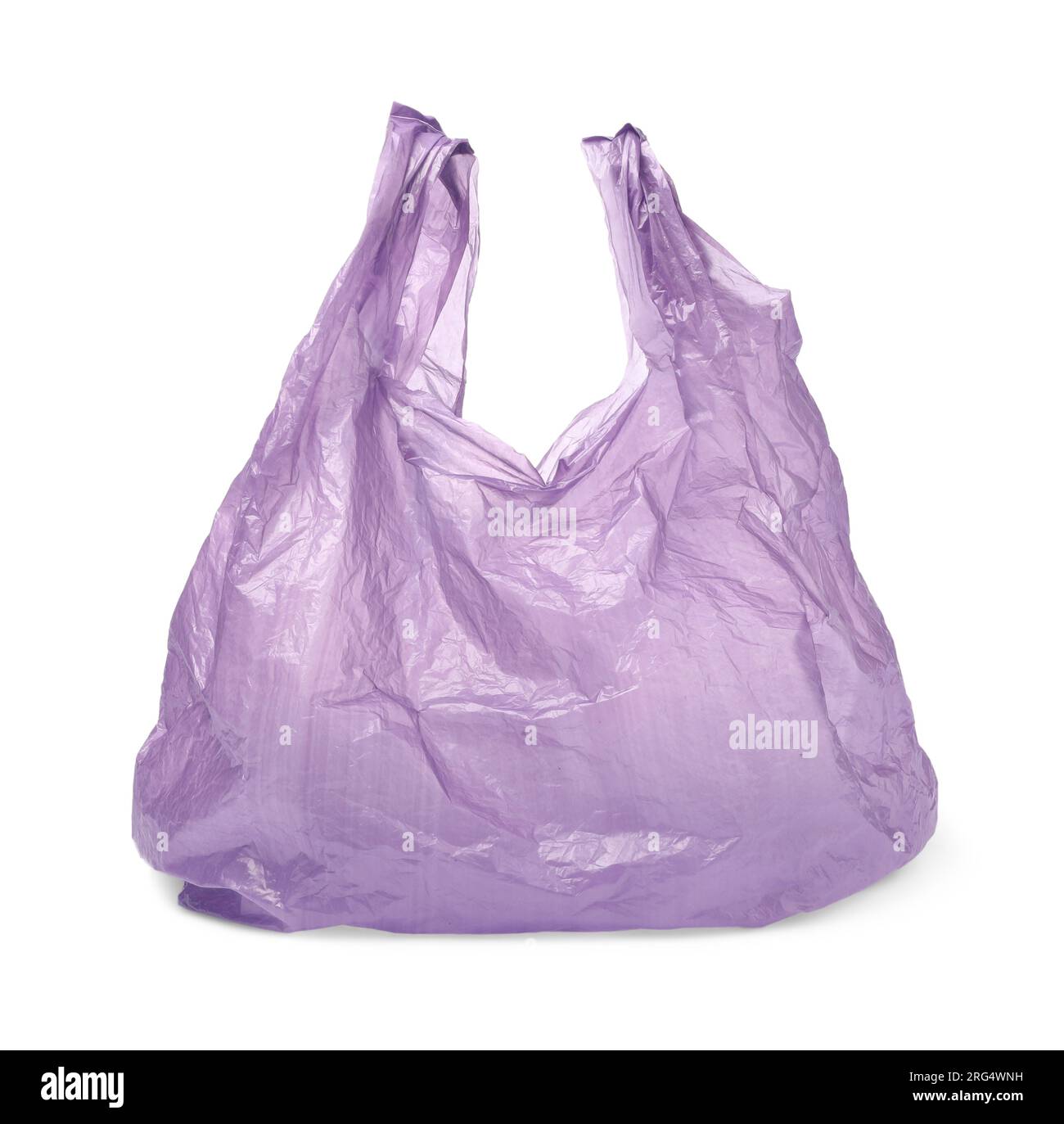 Blank black and white full loop handle plastic bag mockup, 3d endering.  Empty crumpled poly parcel mock up, top view, isolated. Clear cary wrapping  fo Stock Photo - Alamy