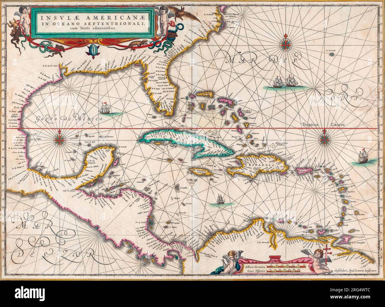 Map of Central America and the - Map Of Central America And The Caribbean Islands Published By Johannes Janssonius Amsterdam Circa 1650 2RG4WTC
