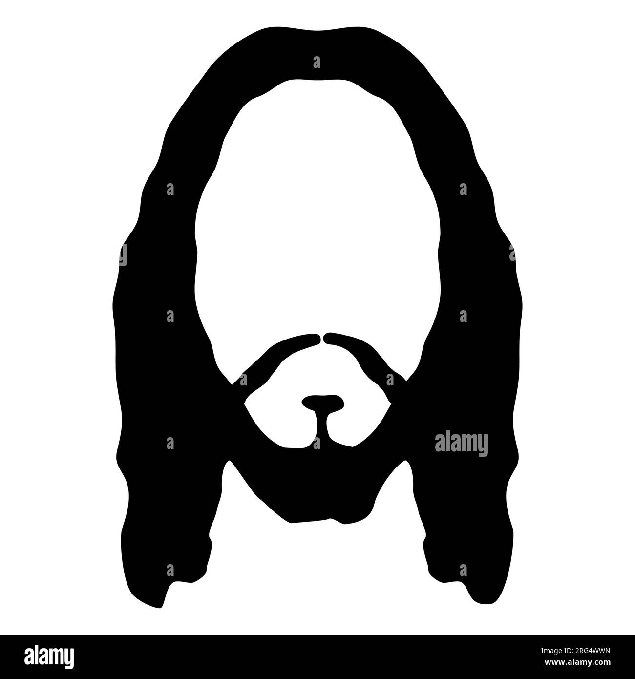 Jesus face beard hair head. Christ son God silhouette avatar man