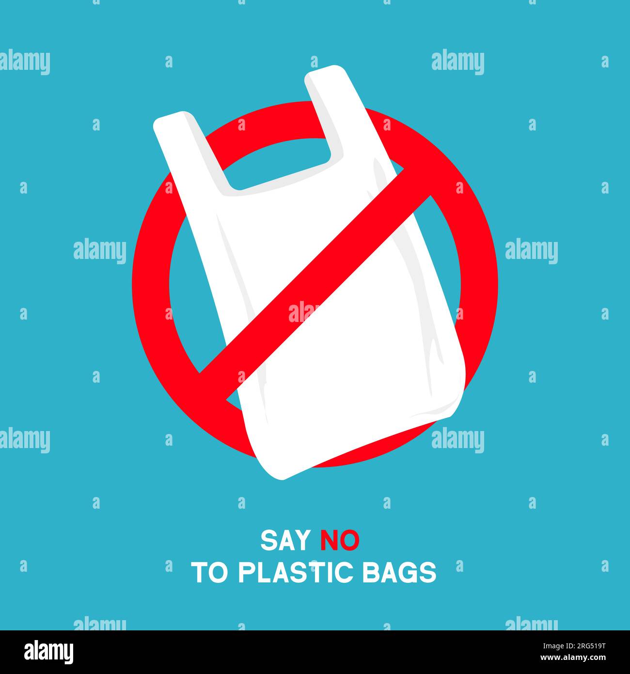 No plastic bags sign concept illustration. Stop pollution eco symbol ...